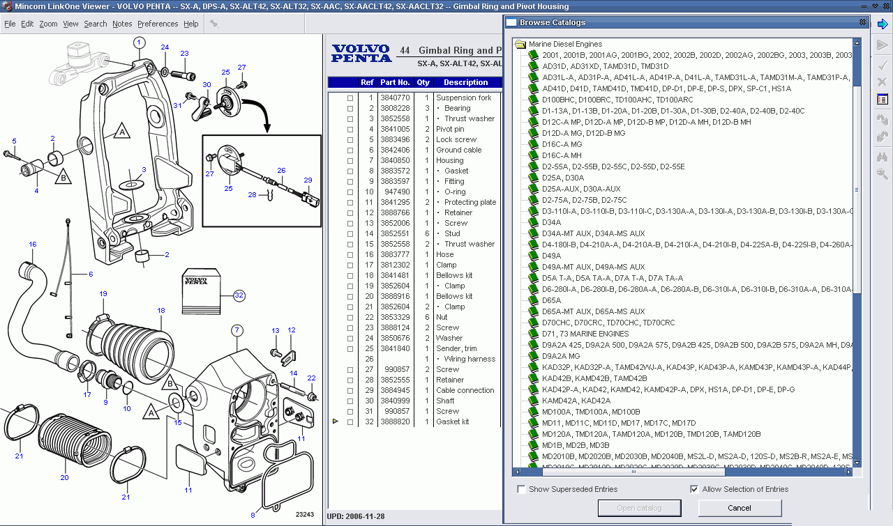 VOLVO Penta EPC II 05 2015 Parts Manuals Software For All Volvo Engines Up To 2016 – Online Installation Free !!