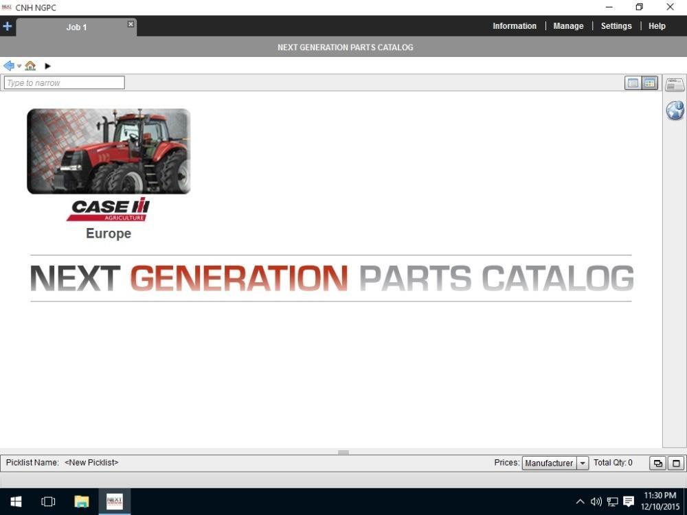CASE IH Agriculture Europe EPC – Parts Catalog Manual For All Models Up To 2016