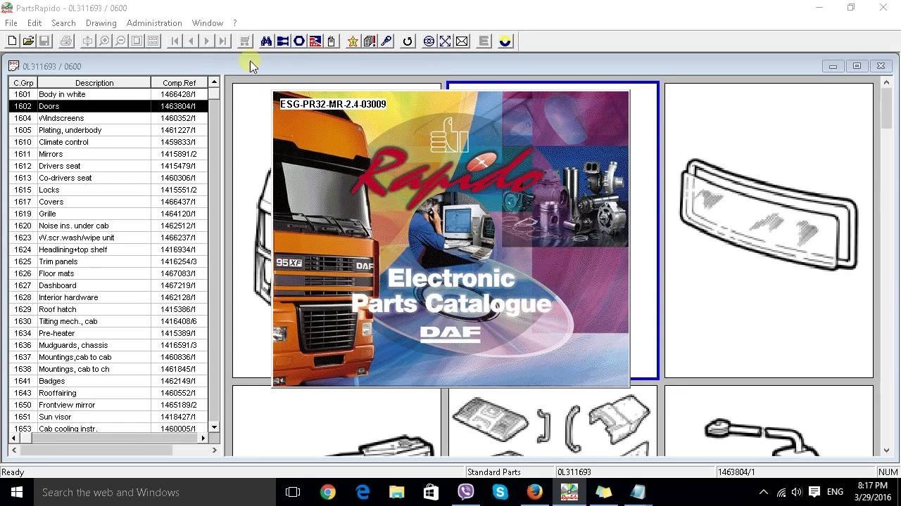 DAF Rapido 2016 Parts Catalog EPC – All DAF Models Covered up To 2016