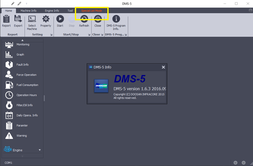 Doosan Excavator / Wheel Loader Monitoring Program DMS-5 v2.9.7 Diagnostic Tool 2022 Special Mode !