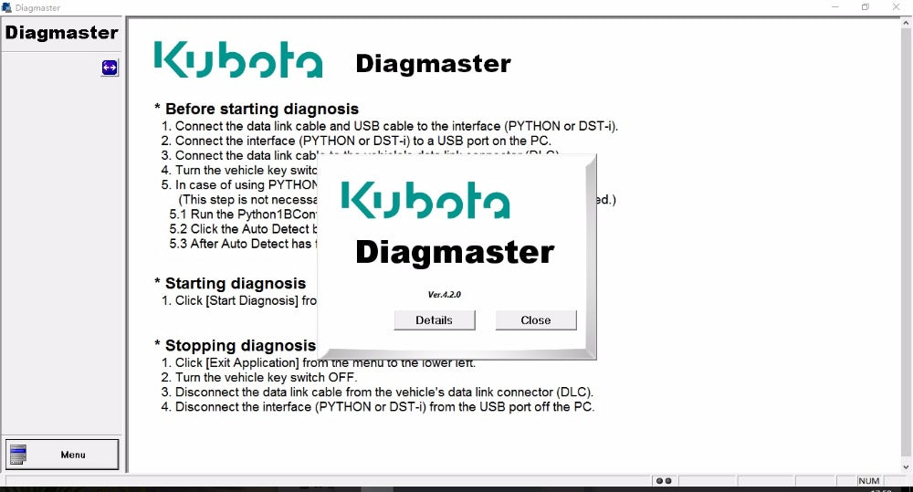 KUBOTA  TAKEUCHI Diagmaster Diagnostic Software 2022  – Full Online Installation And Activation Service !