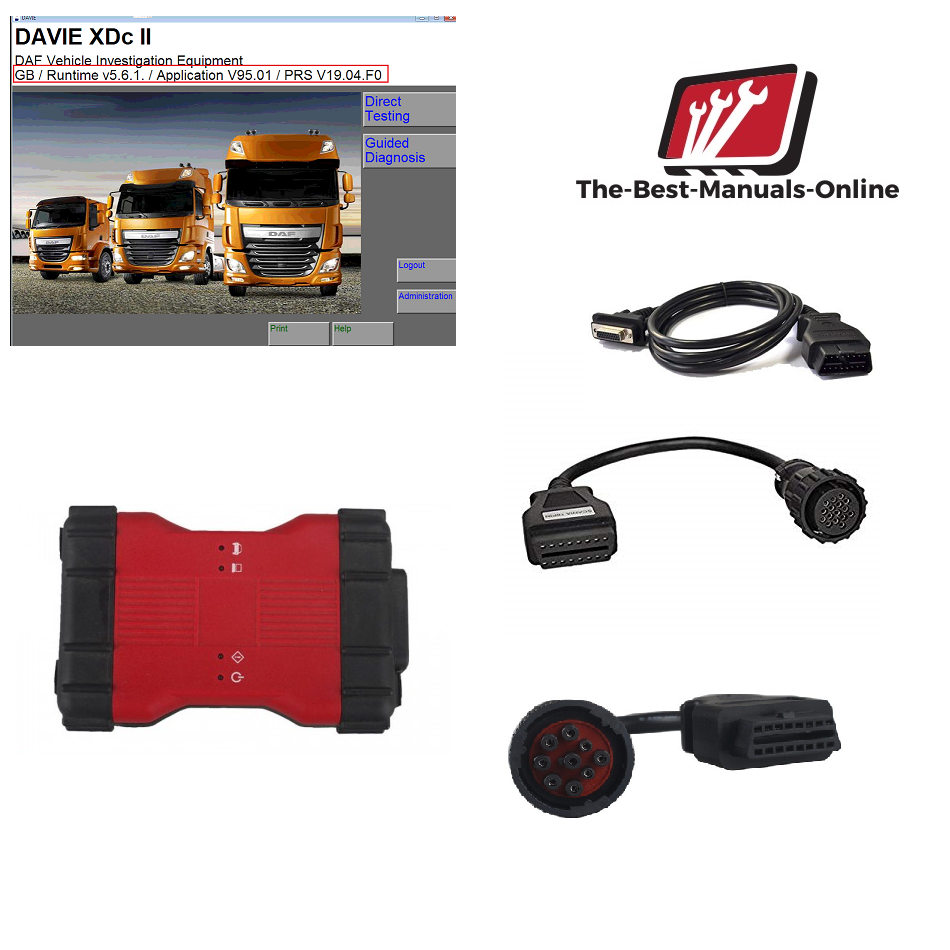 DAF / PACCAR VCM PRO Interface & Davie Software KIT 2016 – Diagnostic Adapter- Include Latest Davie XDc II  ! Full Online Installation & Support !