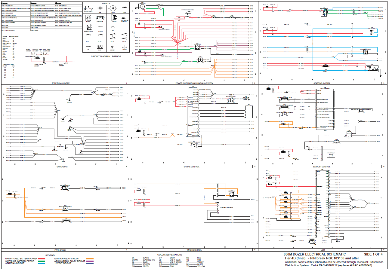 Case 850M Tier 4B (Final) Dozer Complete Wiring Diagram Electrical System Schematics