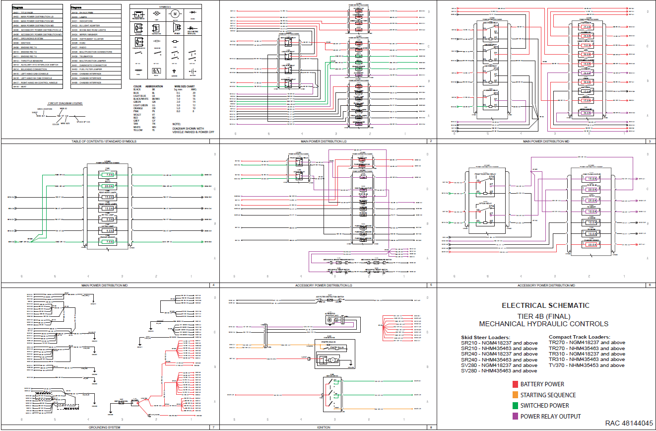 Case TR270 TR310 TV370 Tier 4B (Final) Compact Track Loader Complete Wiring Diagram Electrical System Schematics